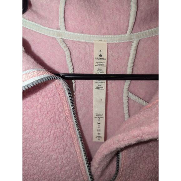 Lululemon Jacket Women's Size 4 Pink So Sherpa Hooded Sweater Windbreaker Hiking - Picture 2 of 12